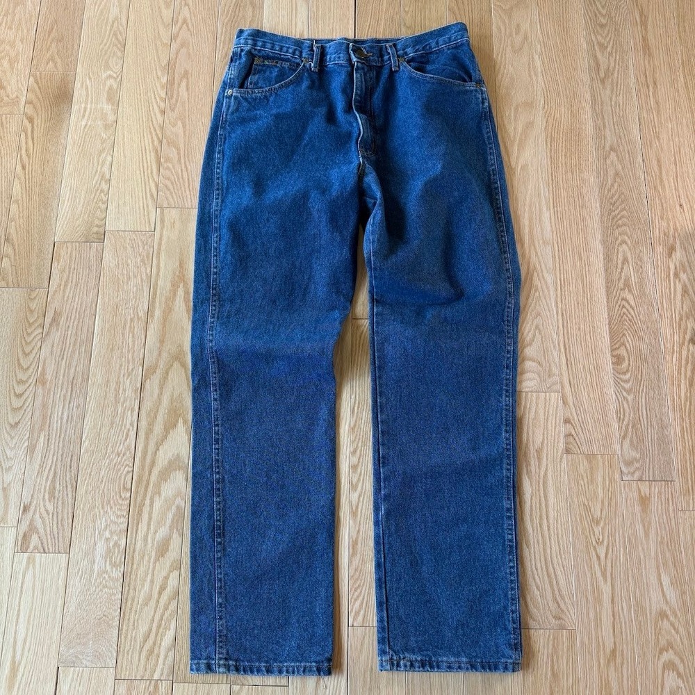 Vintage h.i.s Blues Heavy Straight Blue Jeans Made in USA Mens 34x32